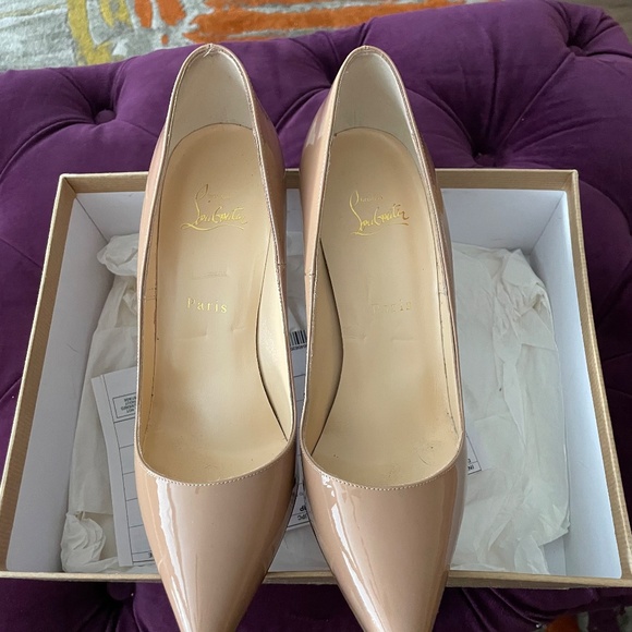 Christian Louboutin Beige Patent Leather Heels - Picture 5 of 6